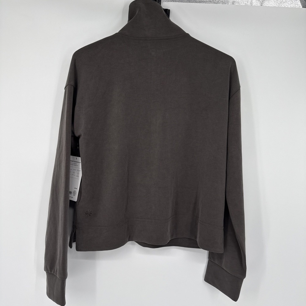 NWT Athleta Seasoft Quarter Zip Women's Small Long Sleeve Pullover Gray Athletic - Picture 4 of 8